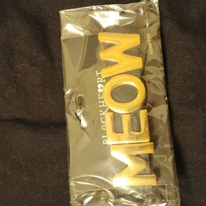 MEOW gold and black synthetic leather bracelet